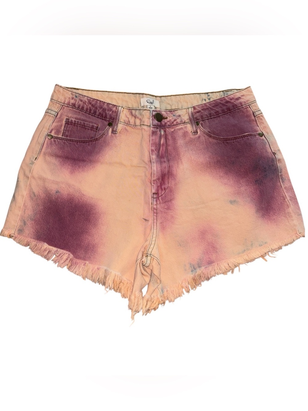 NEW Easel tie dye fringe denim shorts